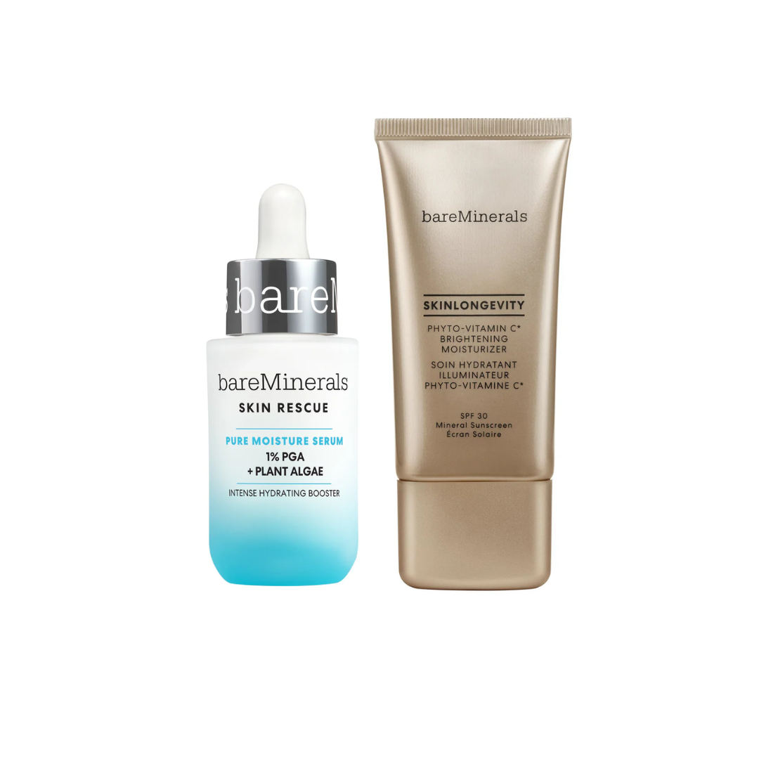 SKIN RESCUE Pure Moisture Serum with 1% PGA and Plant Algae + SKINLONGEVITY® Phyto-Vitamin C Brightening Moisturizer Mineral SPF 30 Bundle view 1